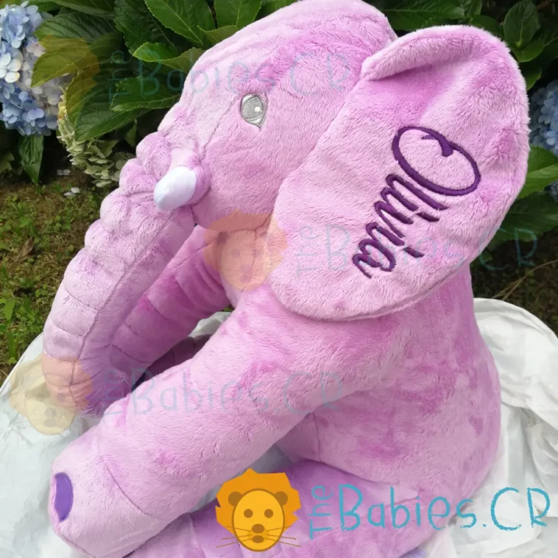 Almohada de Elefante Morada Personalizada para Bebé - Imagen 3