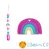 Mordedor y Sujeta Chupetas arcoiris