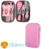 Estuche de cuidado rosado con 14 piezas